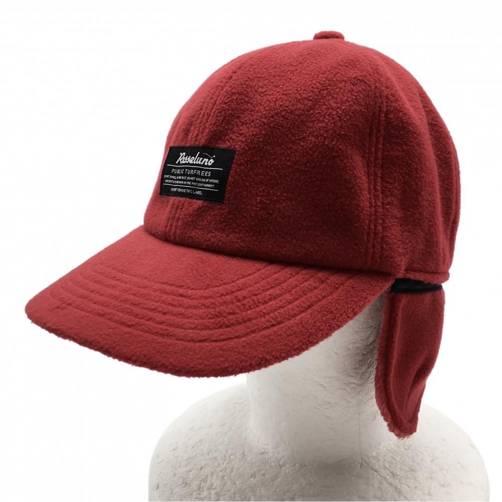 超 ラッセルノ フリースキャップ レッド イヤーマフ付 F ゴルフウェア RUSSELUNO