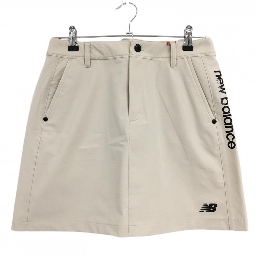 ニュー ンスゴルフ スカート ベージュ 黒 サイドロゴ レディース 2 L ゴルフウェア モデル Balance