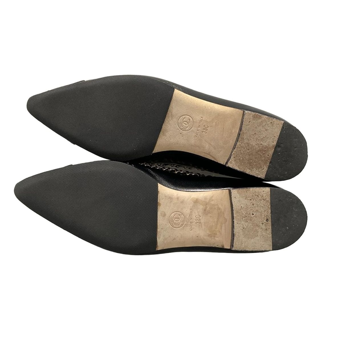 CHANEL(シャネル) フラットシューズ 38 C レディース - G35389 黒