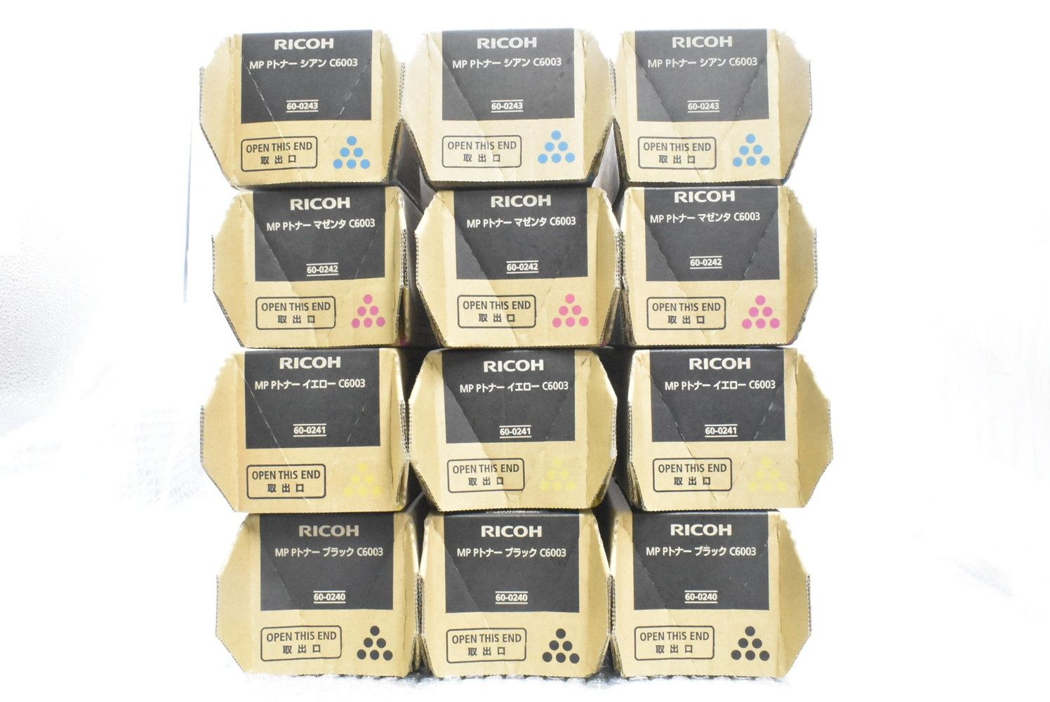 未使用 RICOH 純正 トナー C6003 4色12本（シアン・マゼンタ・イエロー