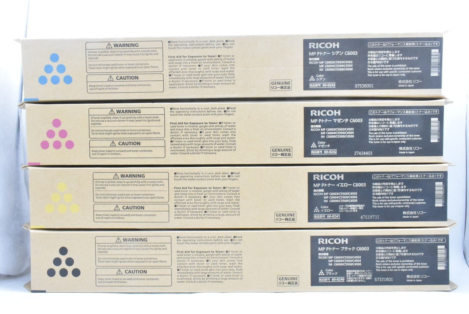 ♥ RICOH トナー C 6003 12本 シアン マゼンタ イエロー ブラック×各3 リコー -D-N 20-byebye