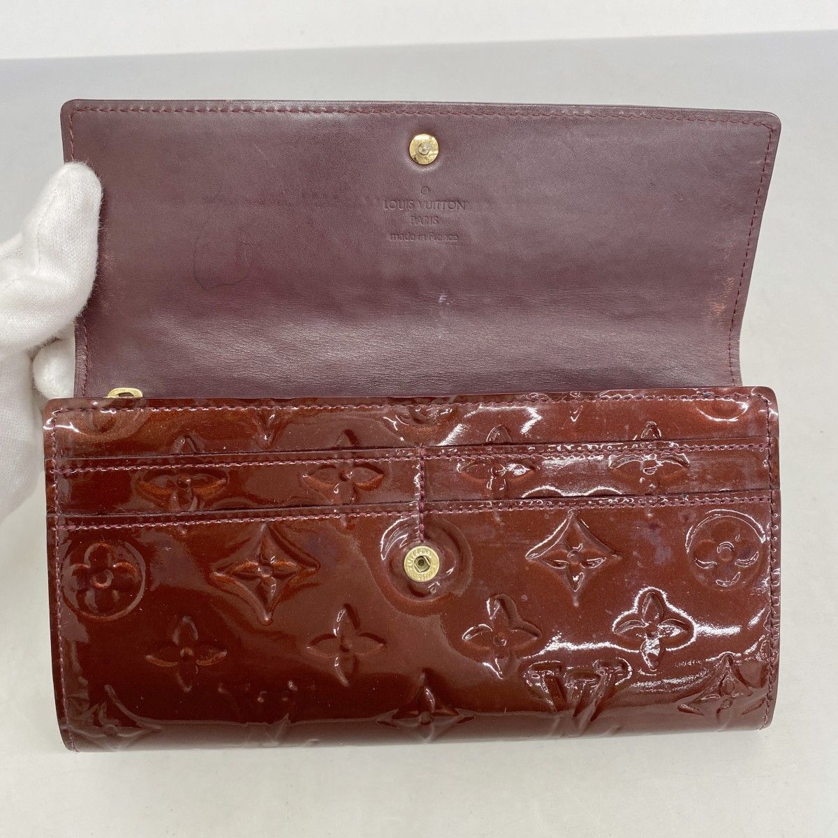 5pb1825】ルイヴィトン 長財布 ヴェルニ ポルトフォイユサラ M91521