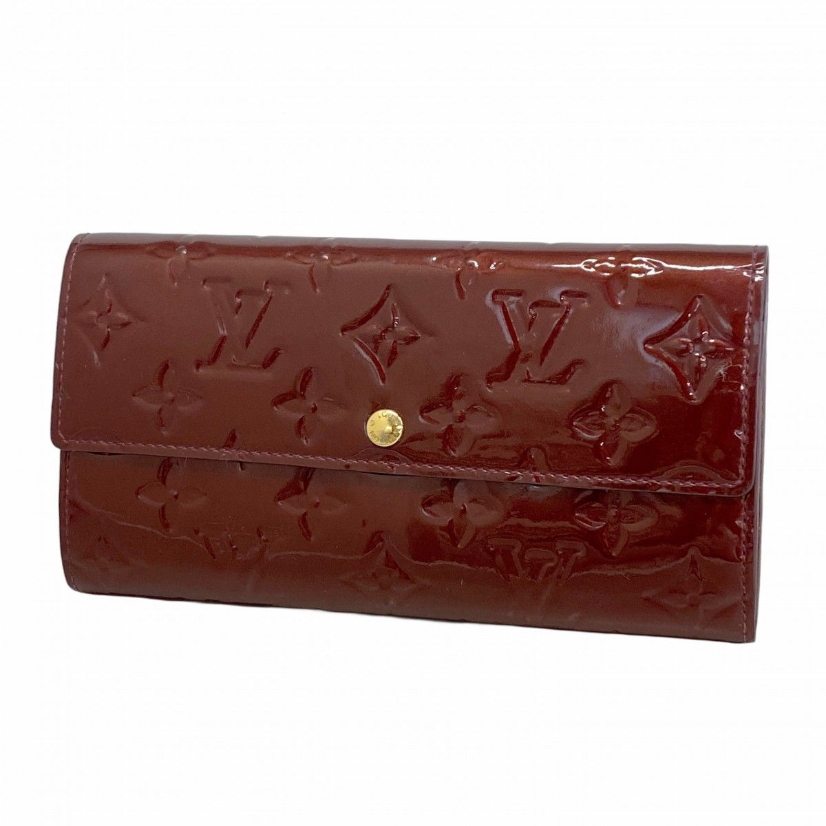ルイヴィトン ヴェルニ ポルトフォイユサラ 長財布 光沢 レザー ボルドー色 5pb1825】ルイヴィトン 長財布 ヴェルニ ポルトフォイユサラ M91521