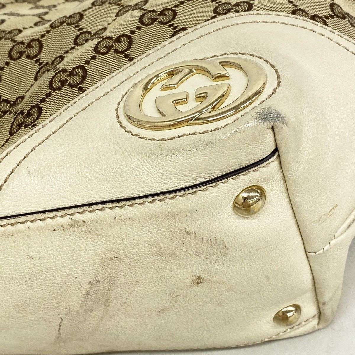 【5pb1879】グッチ トートバッグ GGキャンバス 169946 キャンバス ブラウン ゴールド金具【中古】レディース 5pb1879】グッチ トートバッグ GGキャンバス 169946 キャンバス