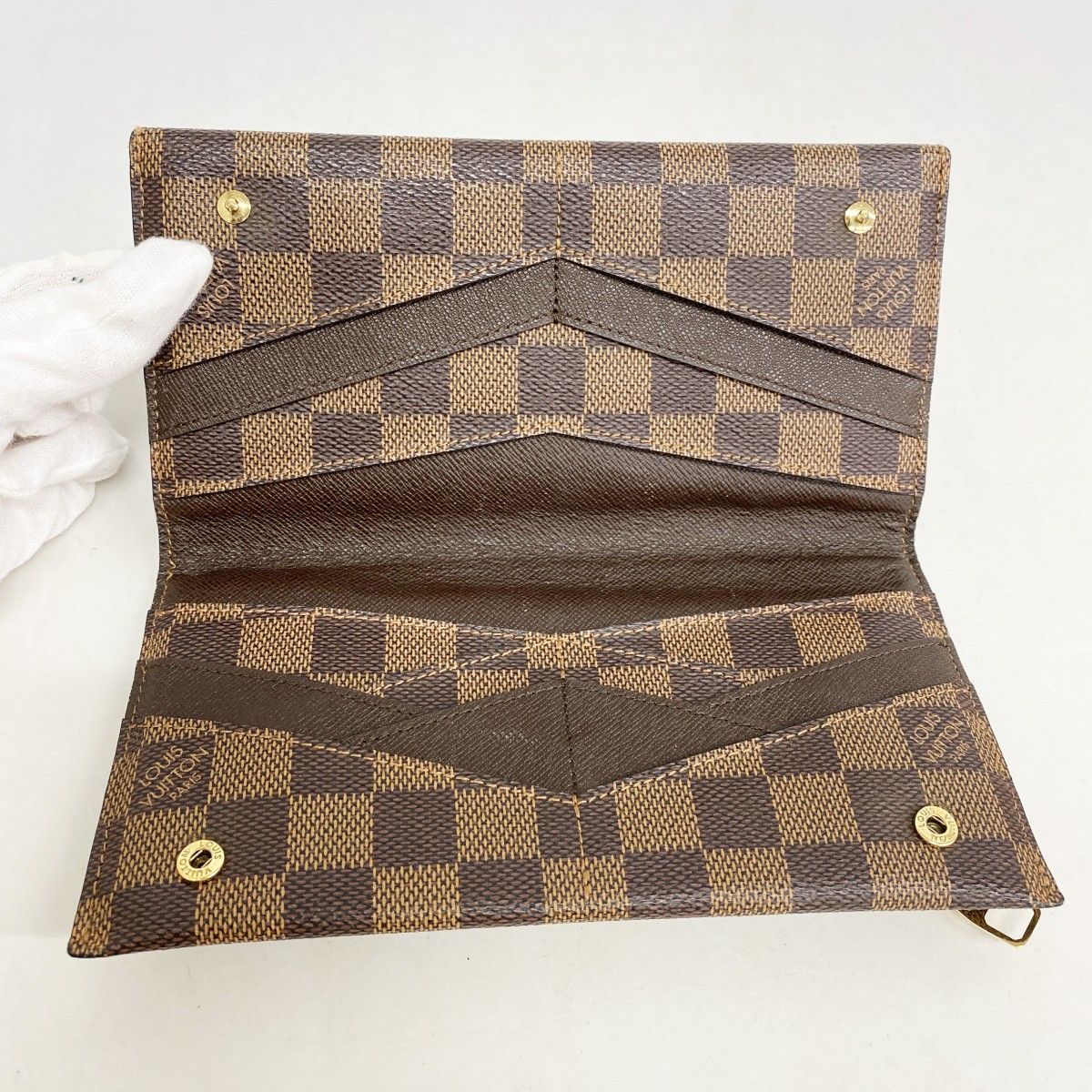 5pb1876】ルイヴィトン 長財布 ダミエ ポルトフォイユオリガミロン