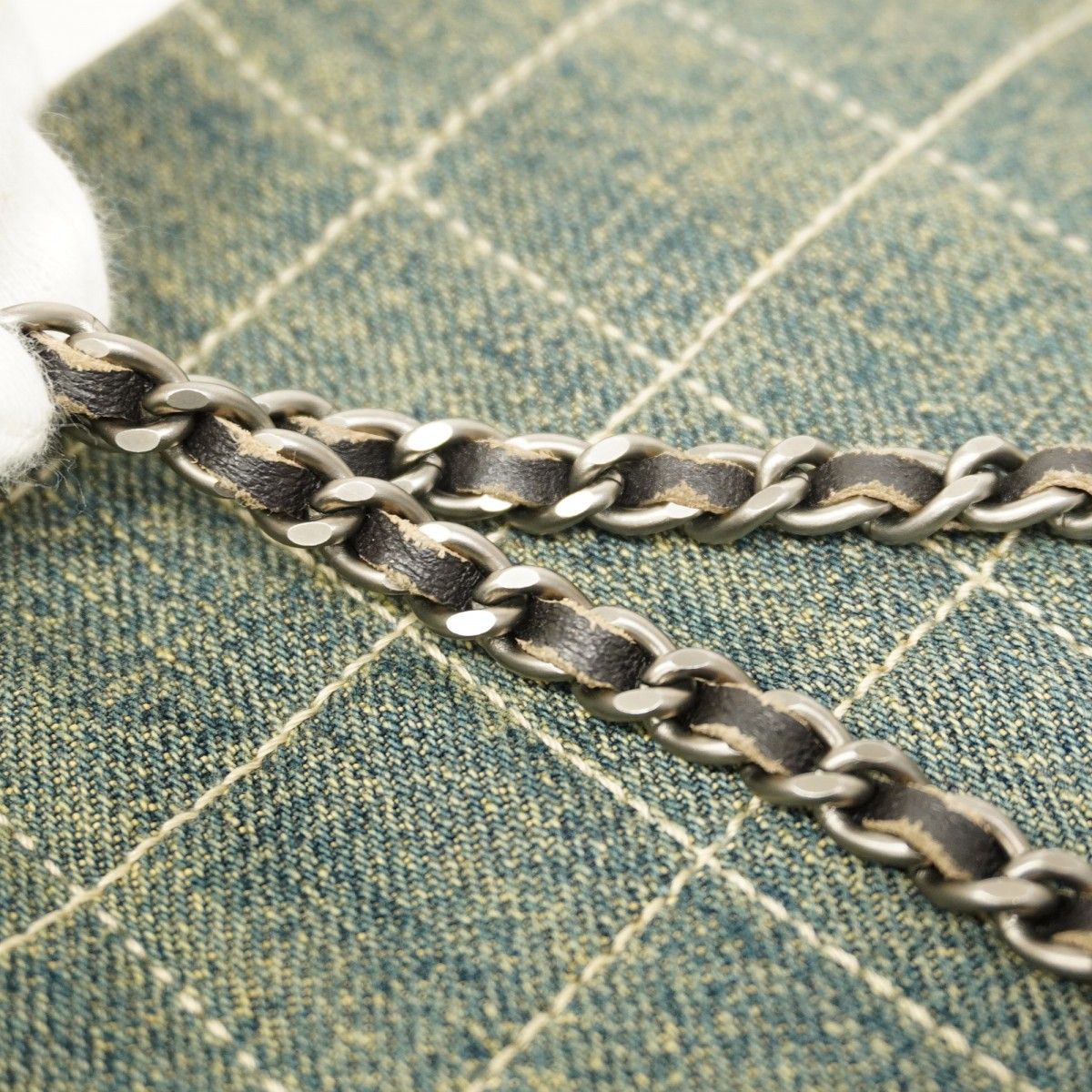 5pb1954】シャネル ショルダーバッグ チョコバー デニム ブルー