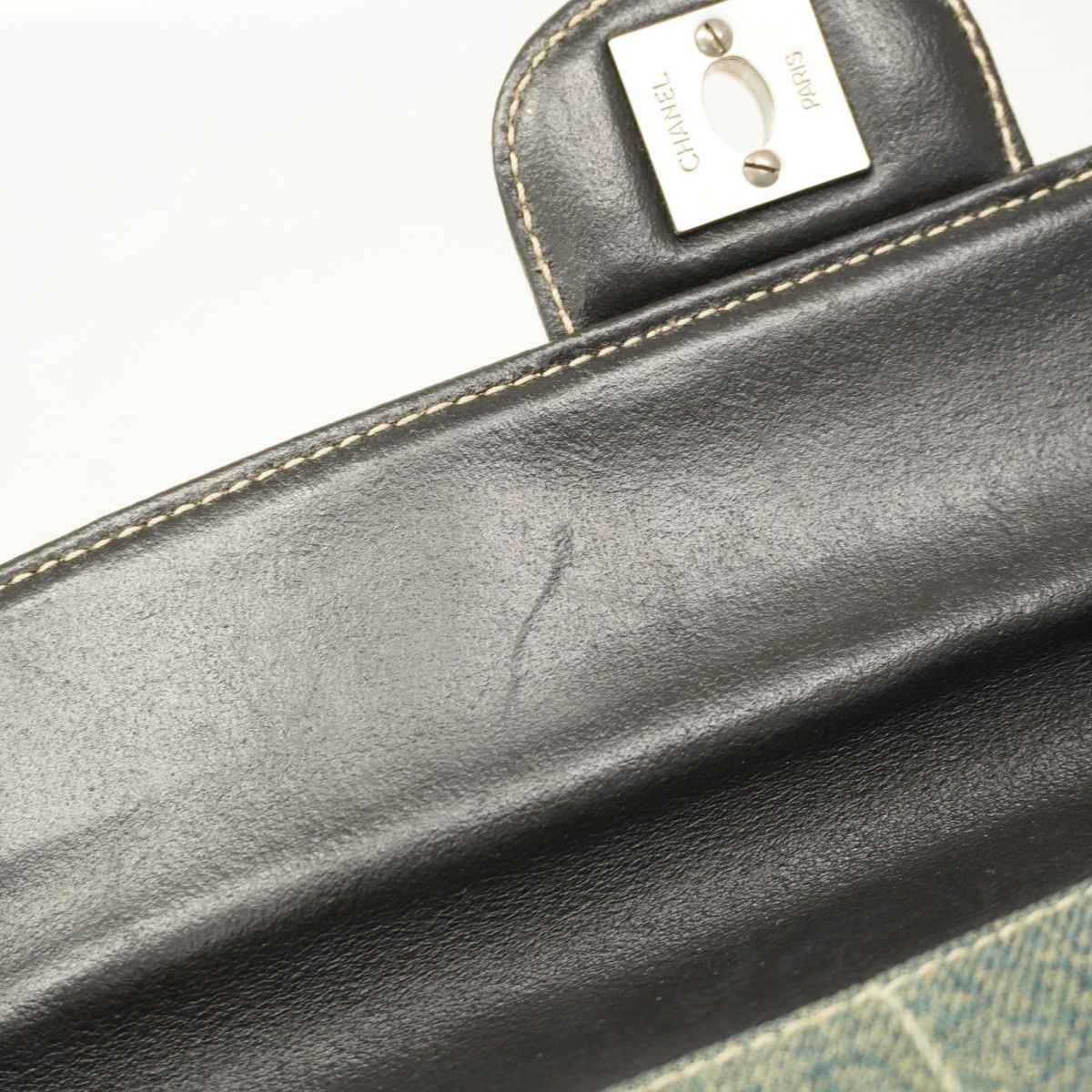 5pb1954】シャネル ショルダーバッグ チョコバー デニム ブルー