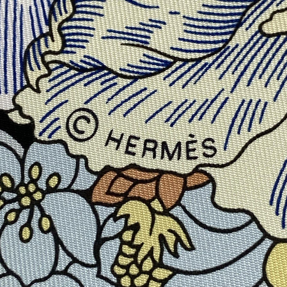 HERMES エルメス スカーフ カレ140 ネイビー ライトブルー マルチ ROBE LEGERE