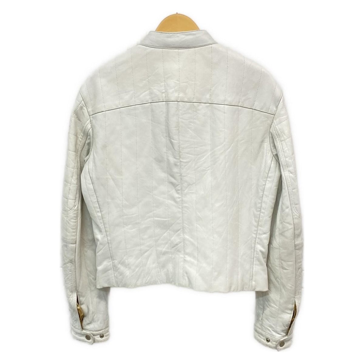 【新品タグ付】アルマーニエクスチェンジ　ライダース　ジャケット　羊革　白　XS ARMANI EXCHANGE レザージャケット ライダース 「A|X アルマーニ