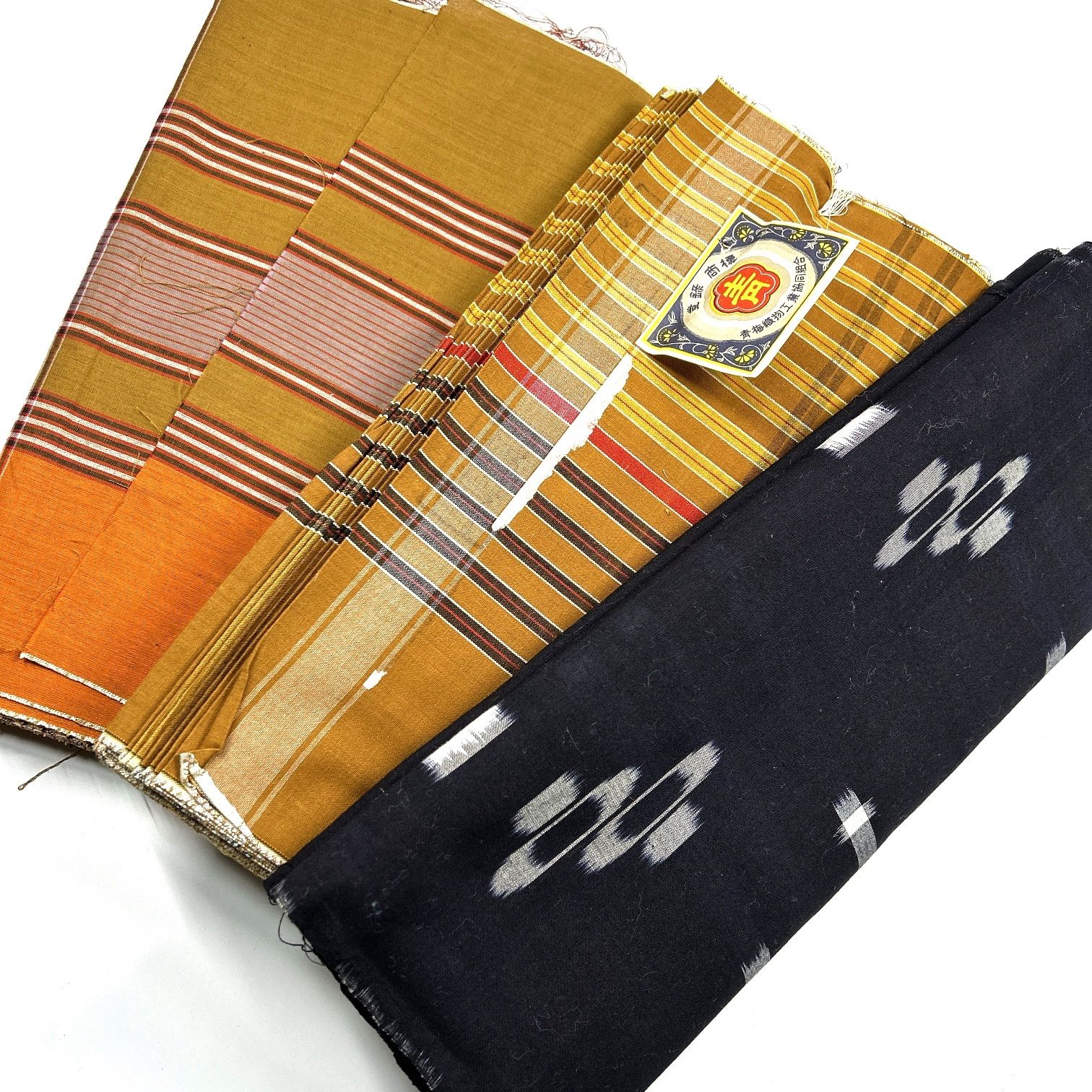 反物 色々 3本 綿 まとめ売り 同梱購入歓迎 リメイク用 和裁練習用