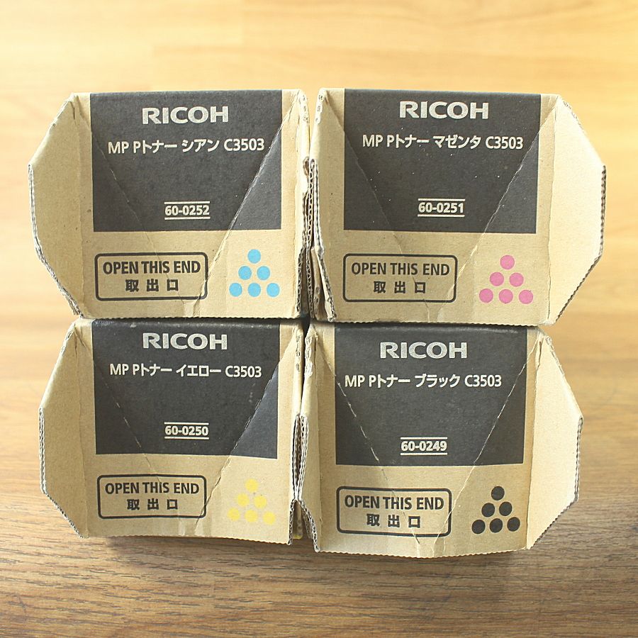 4本☆RICOH/リコーC3503 60-0249/0250/0251/0252 MP Pトナー 純正