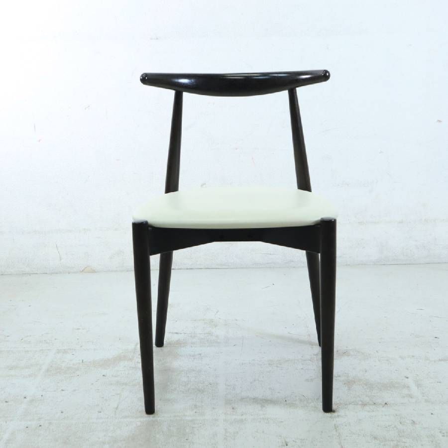 秋田木工 IDC大塚 ダイニングチェア No.0808 曲木 合成皮革 ホワイト