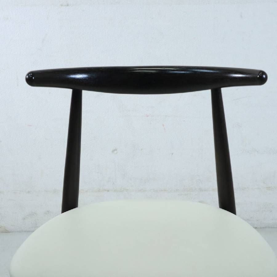 秋田木工 IDC大塚 ダイニングチェア No.0808 曲木 合成皮革 ホワイト