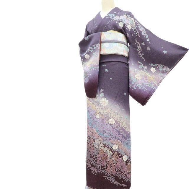 百華❀Y4182◇新品 金通し 絞り 仕付け糸付 手縫い仕立て 正絹 桜 訪問