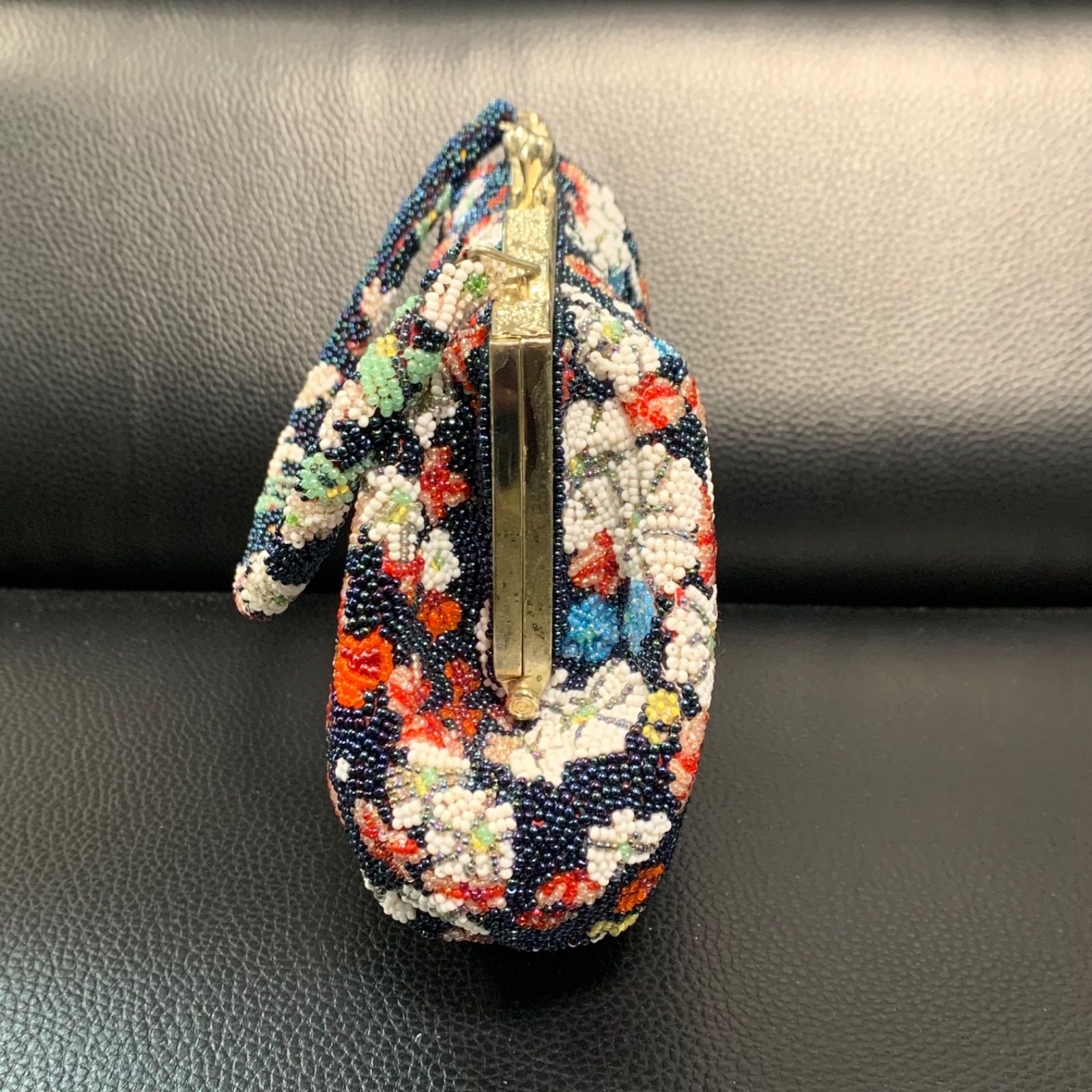 希少 総ビーズ がま口バッグ 和装 ビーズバッグ 昭和レトロ - メルカリ