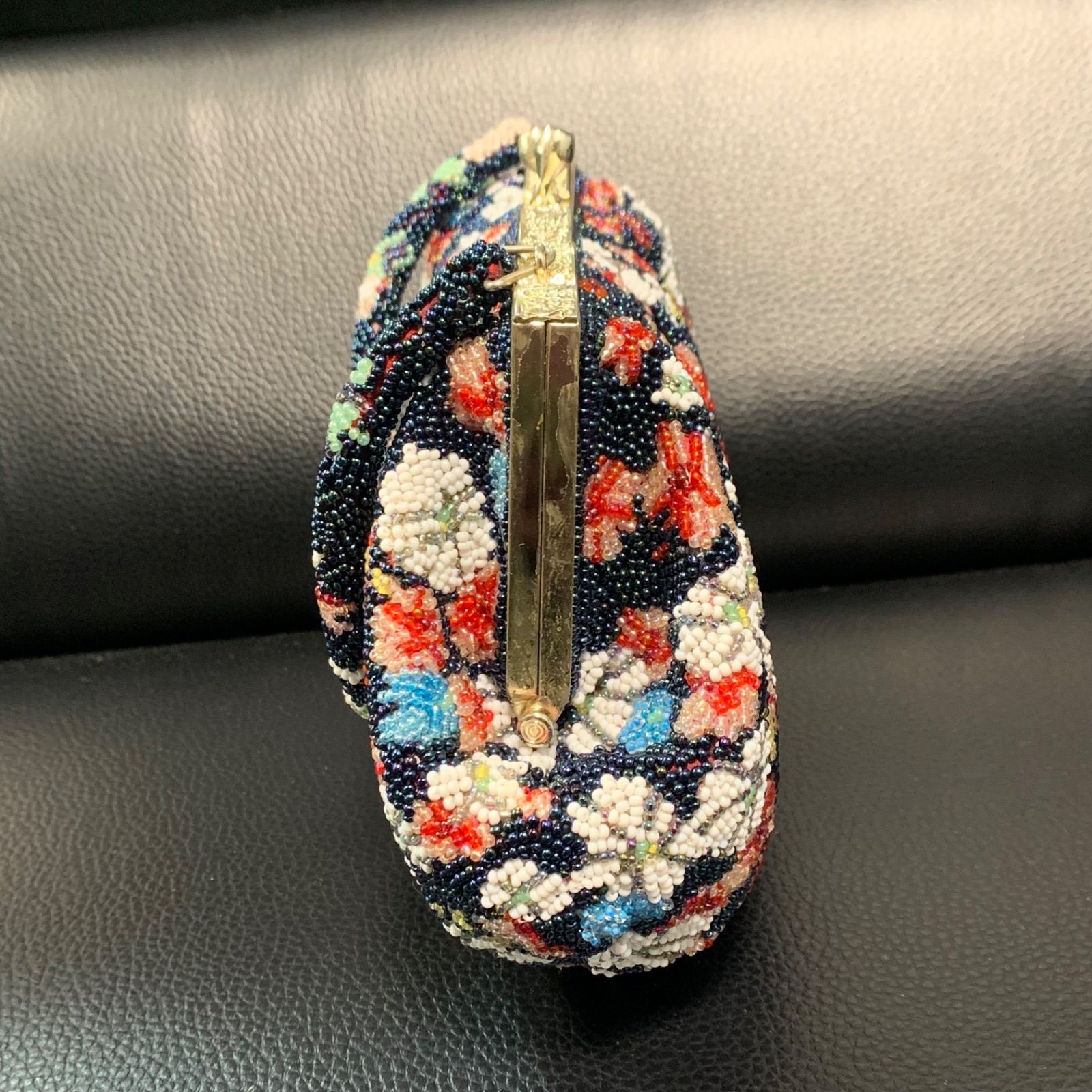 希少 総ビーズ がま口バッグ 和装 ビーズバッグ 昭和レトロ - メルカリ