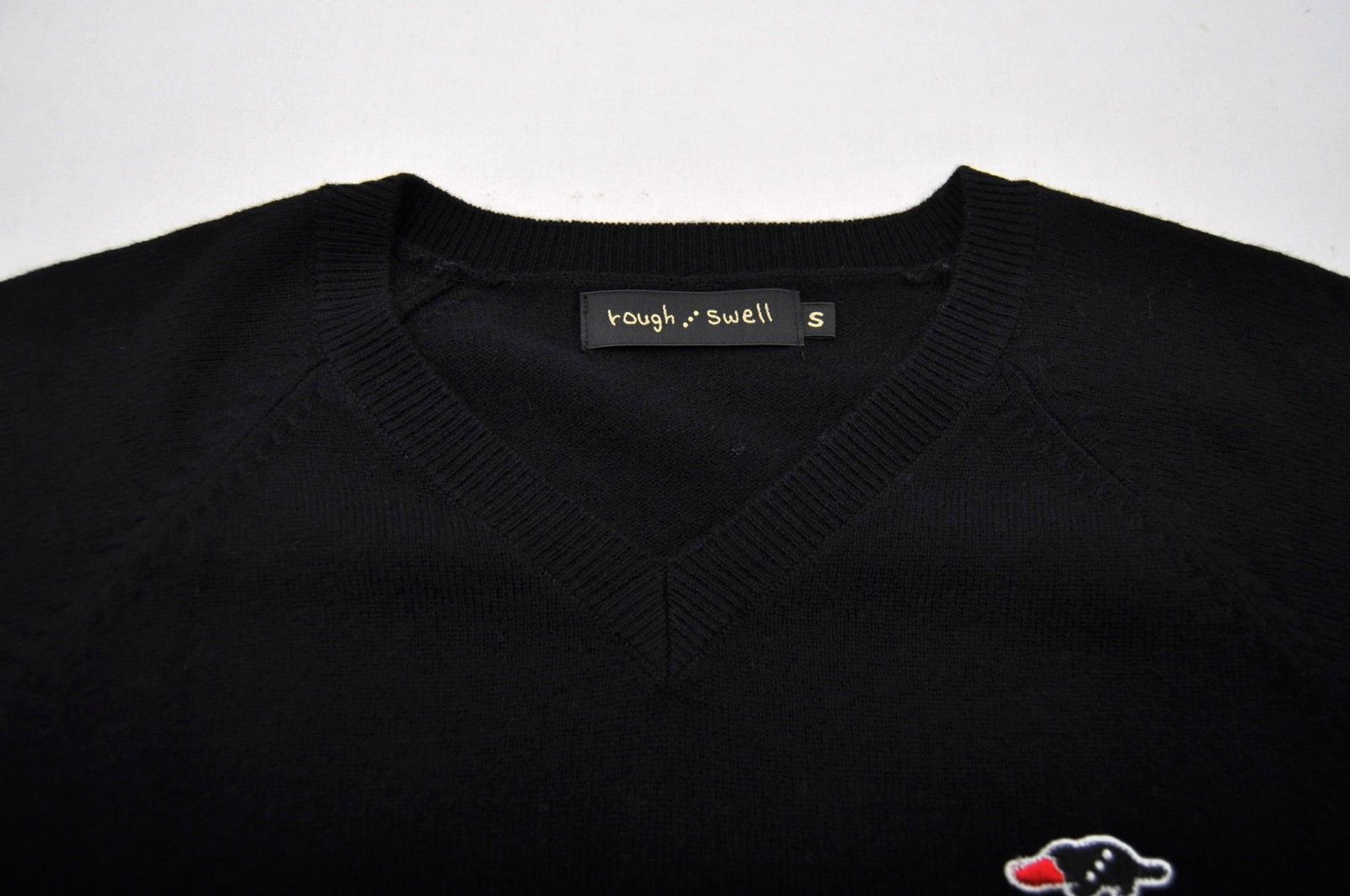 メンズ ラフ＆スウェル rough&swell セーター S 黒 ブラック 長袖V