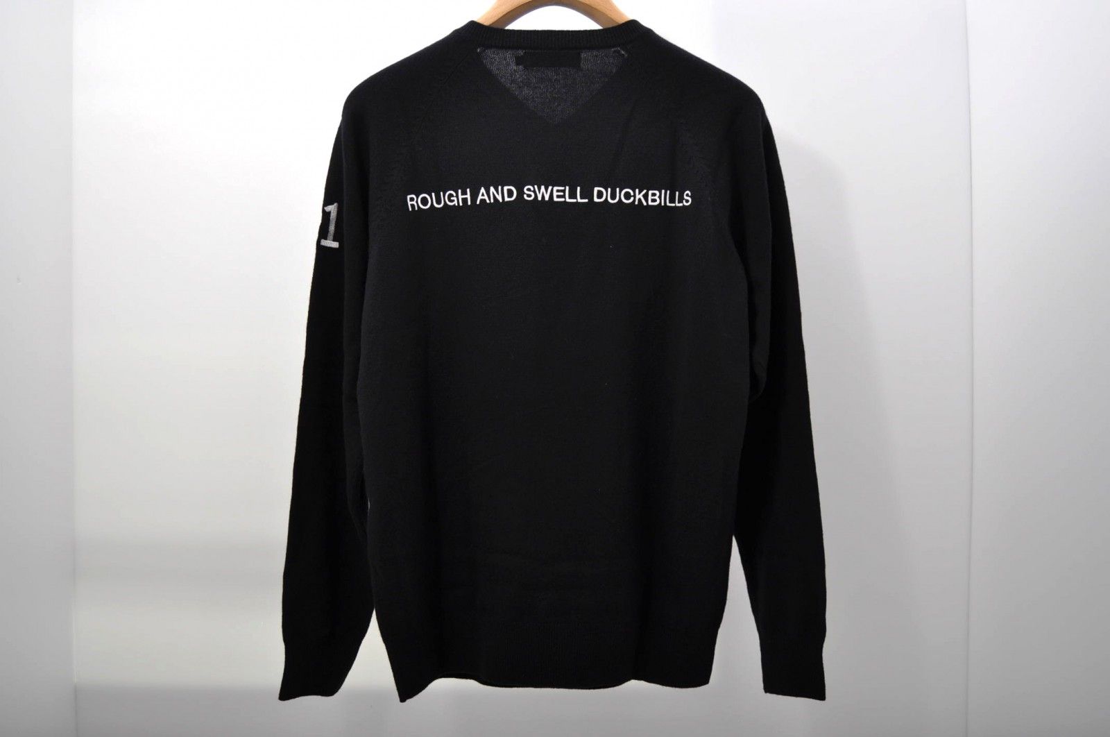 メンズ ラフ＆スウェル rough&swell セーター S 黒 ブラック 長袖V