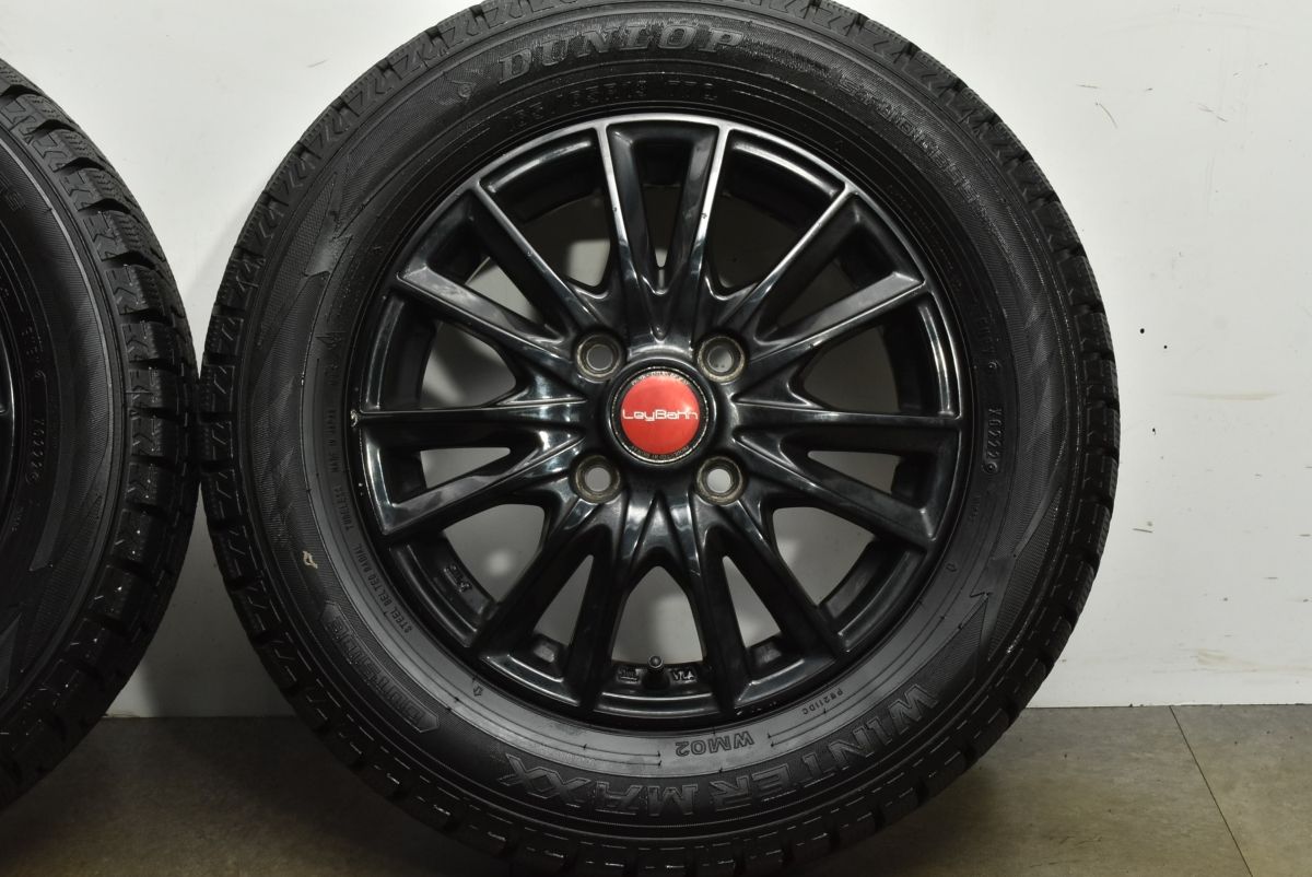  バリ溝 LEYBAHN 13 in 4 00 B 43 PCD 100 ダンロップ ウィンターマックス WM 02 165 65 R N VAN NV クリッパー エブリィ 13インチ タイヤ ホイールセット