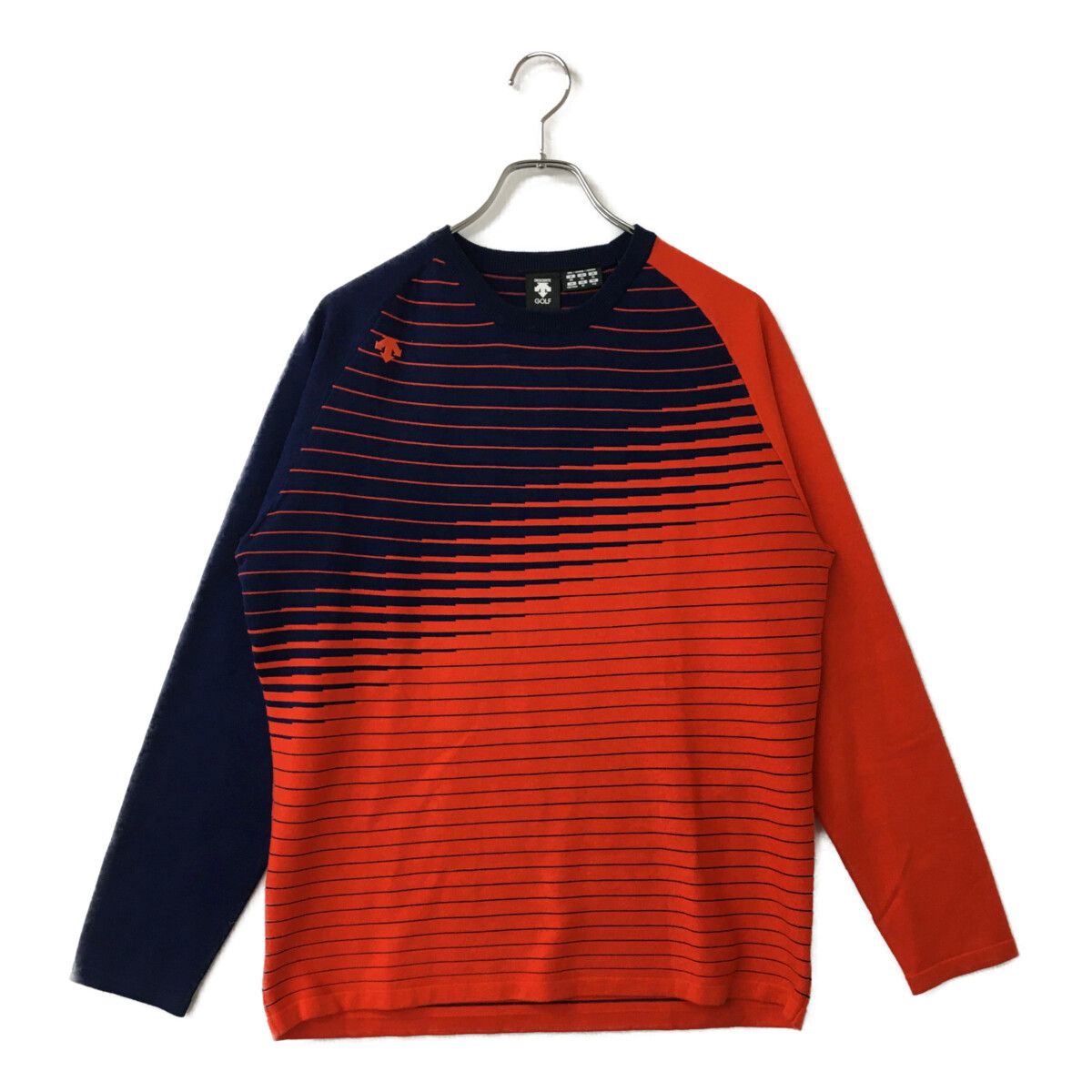 メンズ デサントゴルフ DESCENTE GOLF セーター XO オレンジ×紺 長袖
