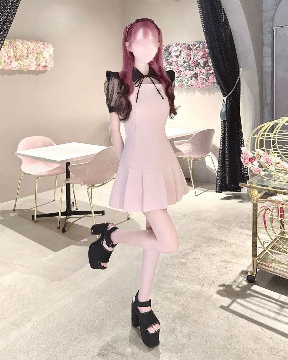 日本ブランド LOVE YOURSELF 承 Her honeymew ドット チュール COLOR ONE PIECE ピンク F