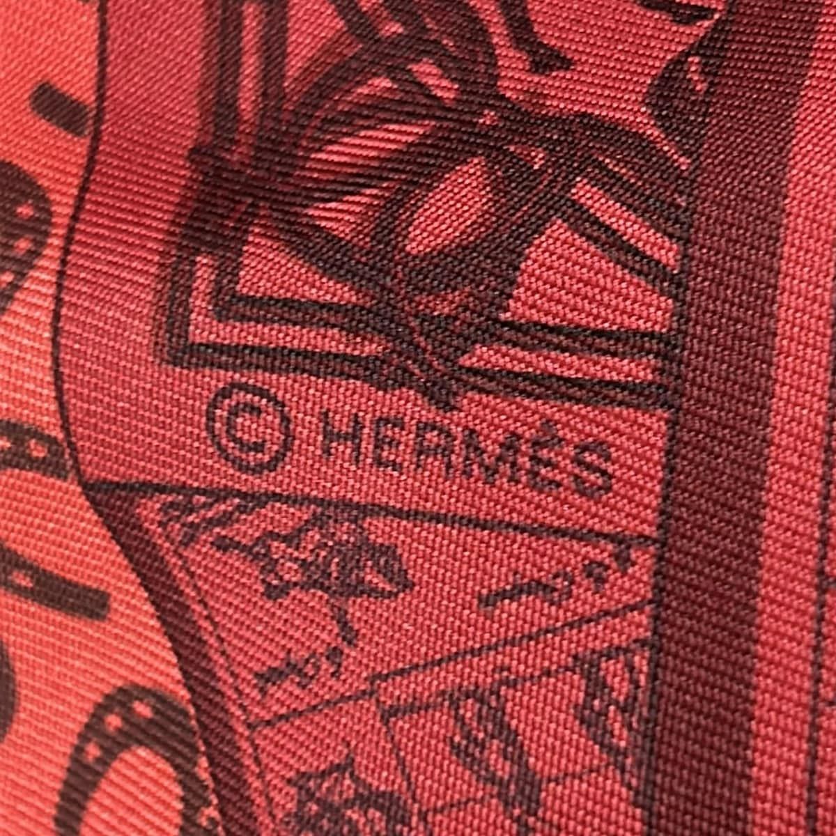 HERMES(エルメス) スカーフ新品同様 カレ90 レッド×黒×ボルドー A