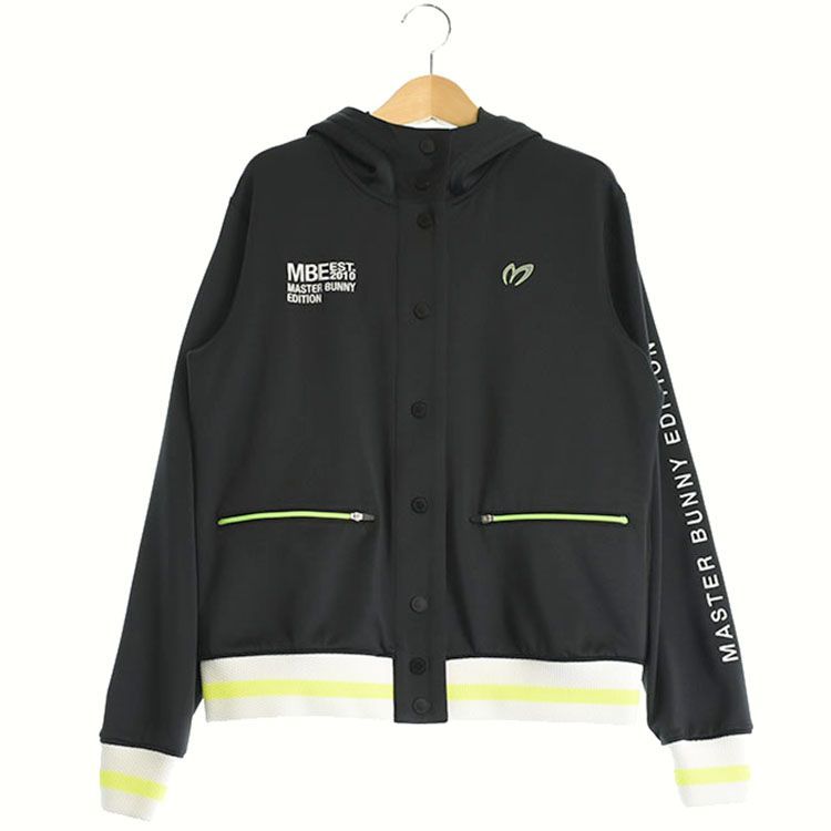 着用感 小 マスターバニー レディース 1 M相当 フード付き長袖ブルゾン モデル ブラック系 春秋 ゴルフ用品