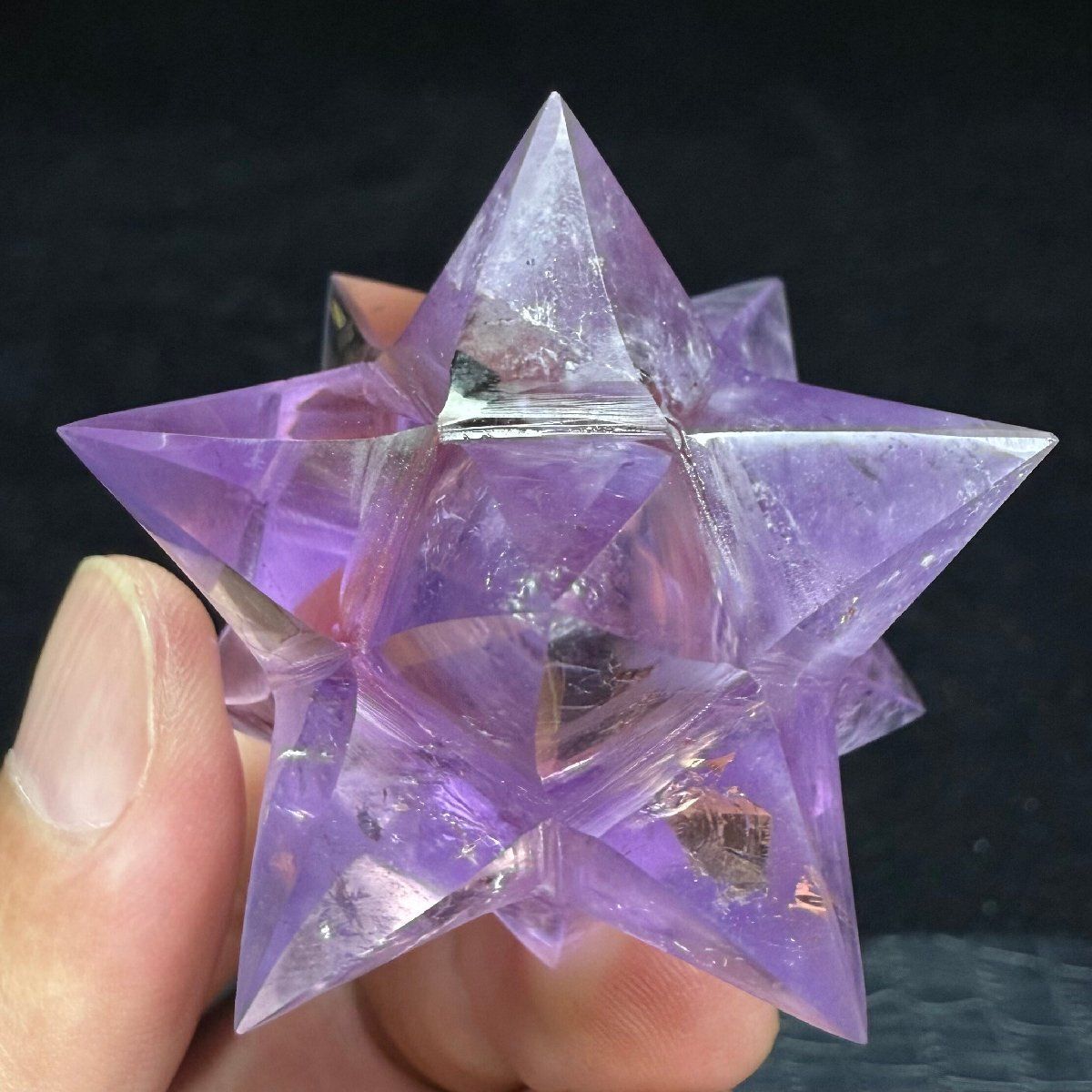 AAA級家庭円満 天然アメジストマカバ Merkaba Crystals B 1211 YS 190 A