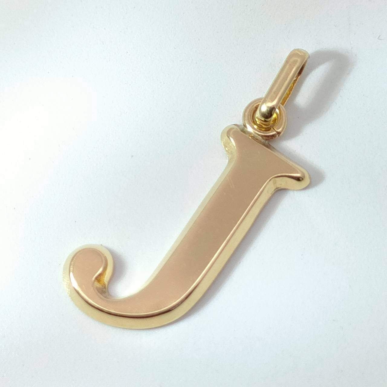 18金 K18 アルファベット【J】 デザインネックレストップ 男女兼用