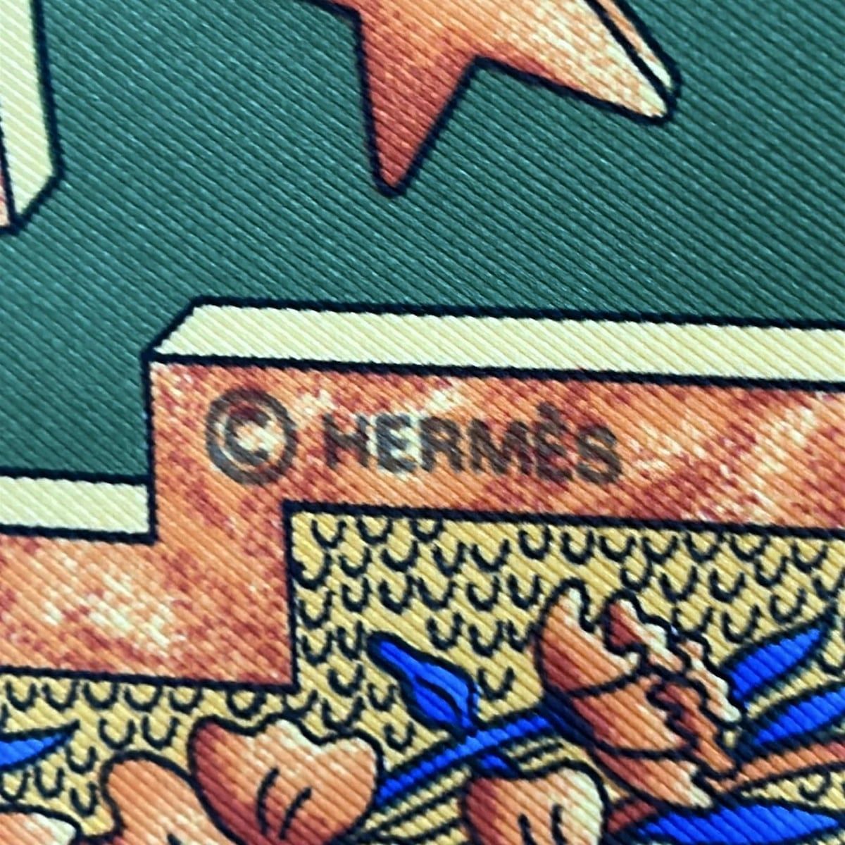 HERMES エルメス スカーフ カレ90 イエロー オレンジ マルチ CARPE DIEM
