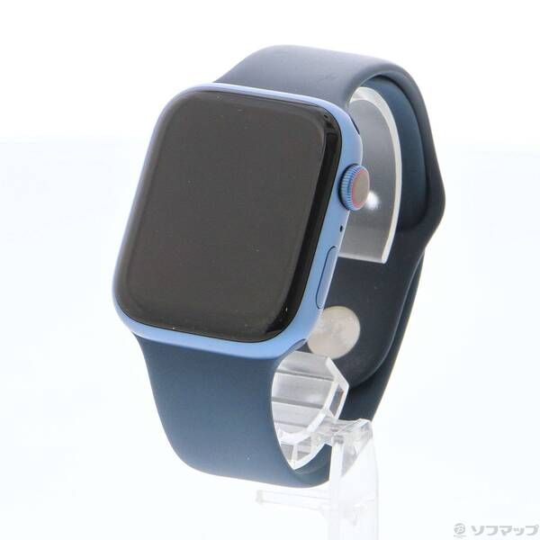 〔 品〕 Apple Watch Series 7 GPS Cellular 45 mm ブルーアルミニウムケース アビスブルースポーツバンド 368