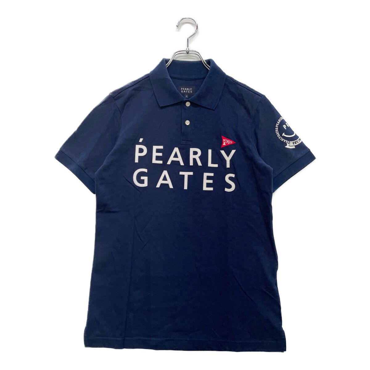 ななな メンズ パーリーゲイツ PEARLY GATES 半袖ポロシャツ 4(M) 紺 ネイビー