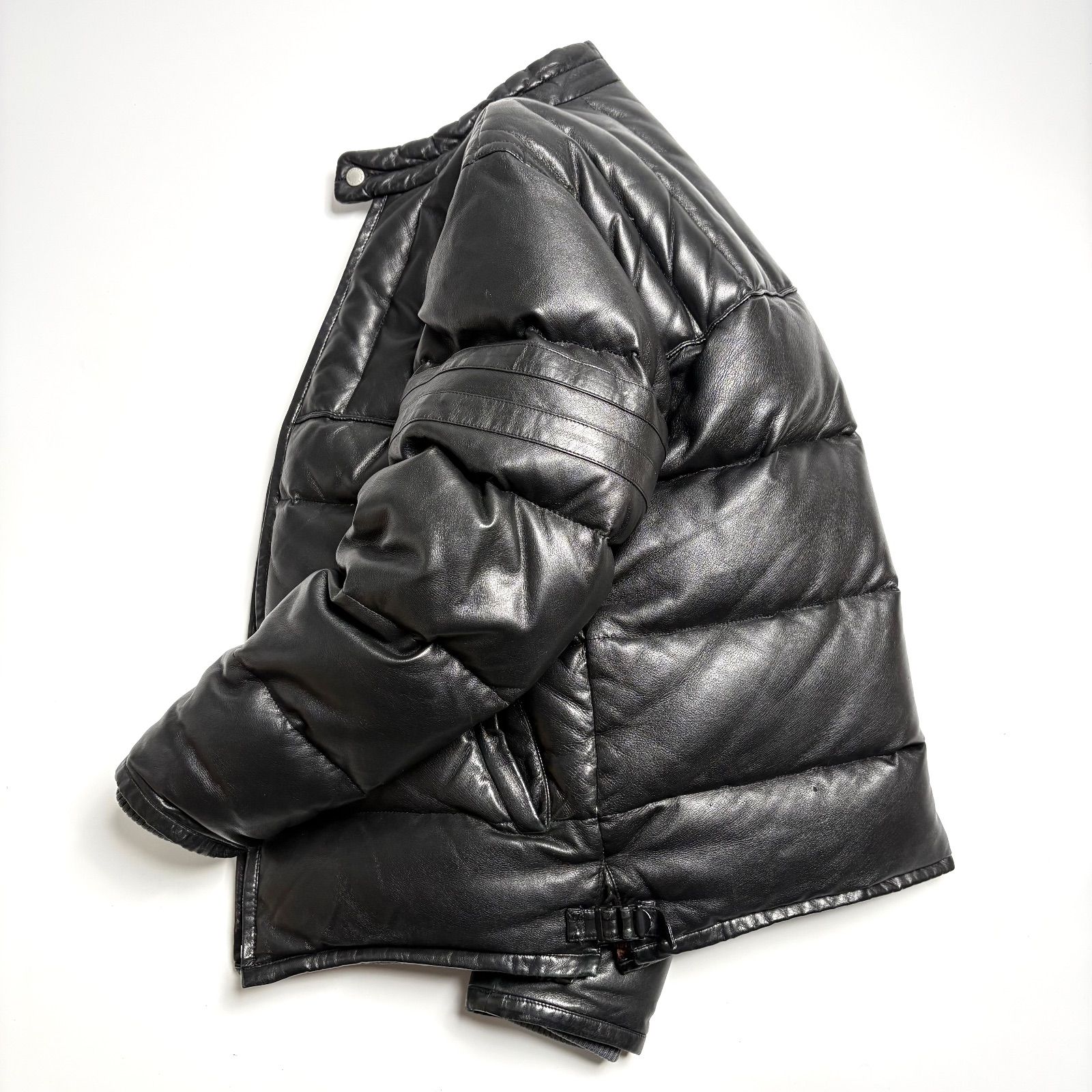 日本製】THE FLAT HEAD レザー ダウンジャケット 黒 38 ディアスキン