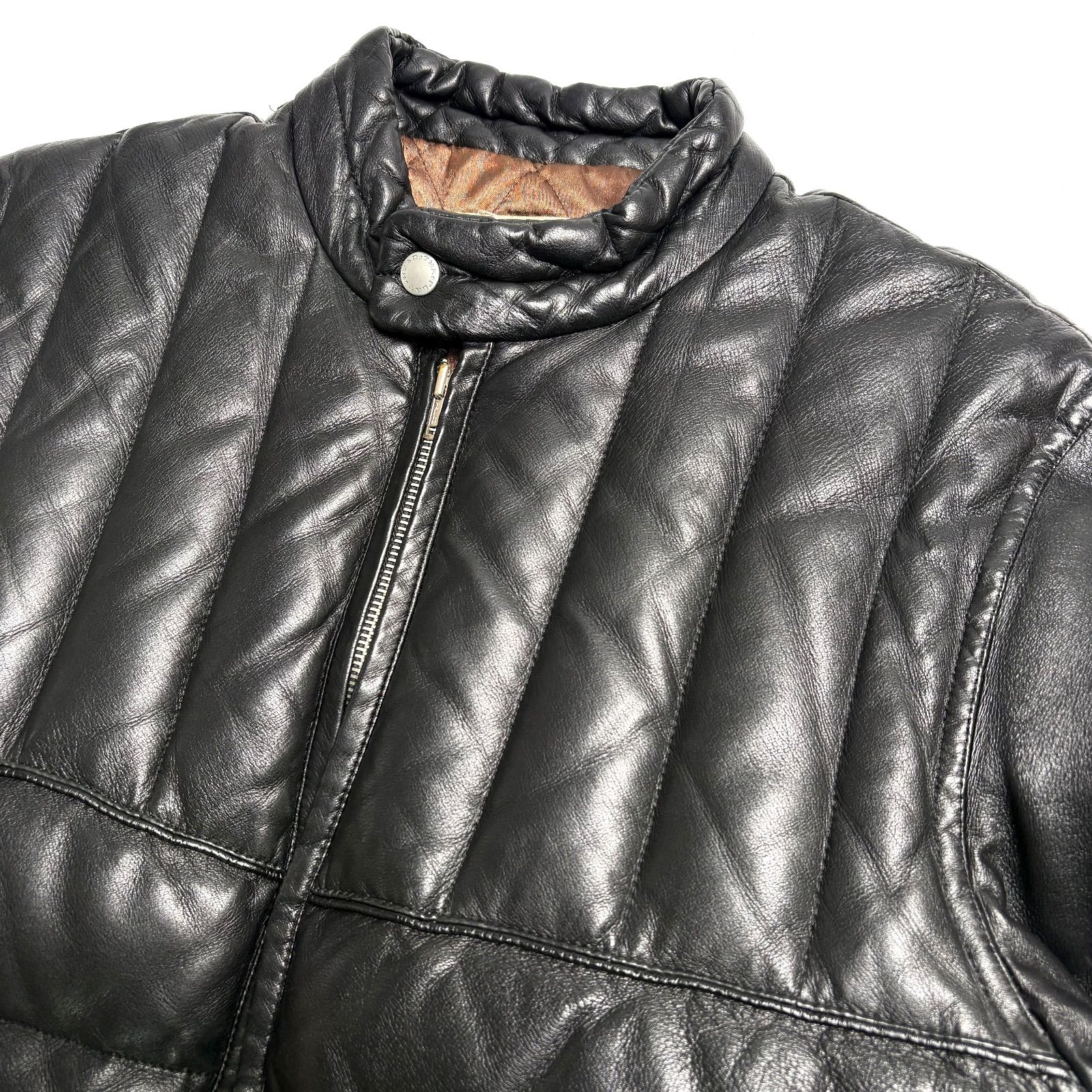 日本製】THE FLAT HEAD レザー ダウンジャケット 黒 38 ディアスキン