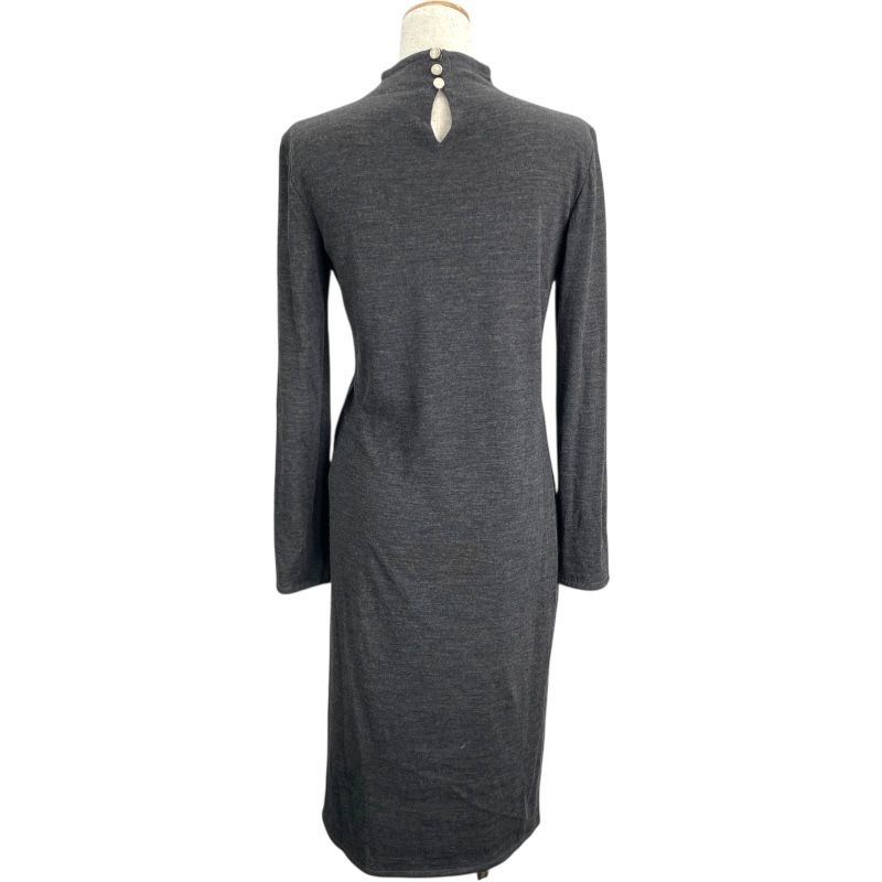 シャネル CHANEL ワンピース-ラップスカートセットアップ グレー ウール シルク レディース セットアップ