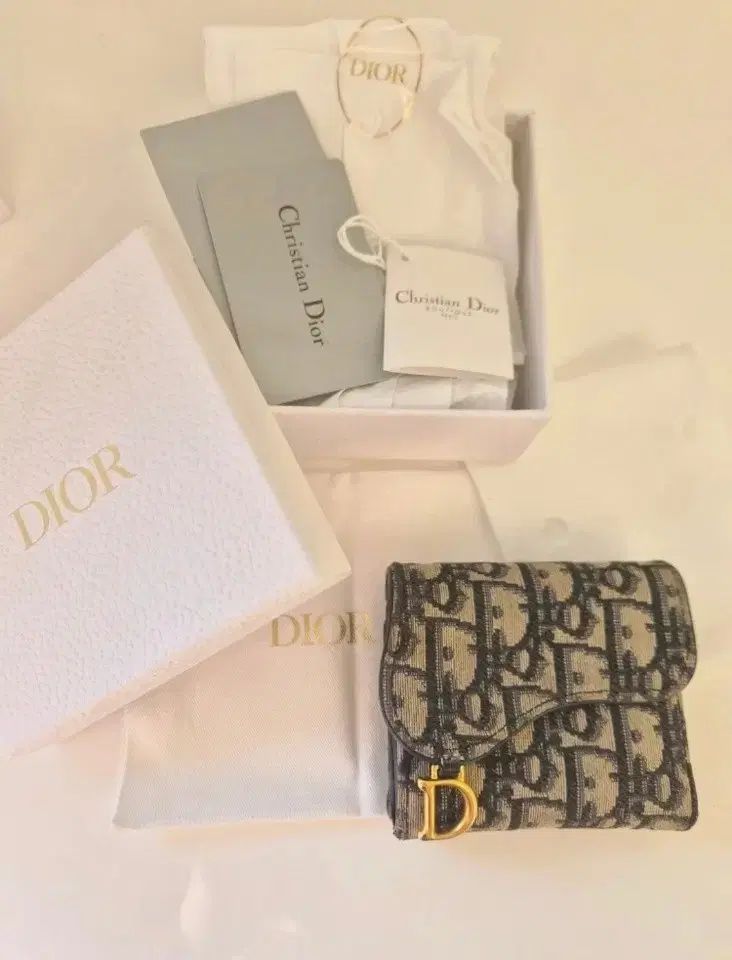 ディオール オブリーク ジャカード サドル ロータス 二つ折り財布 フルセット