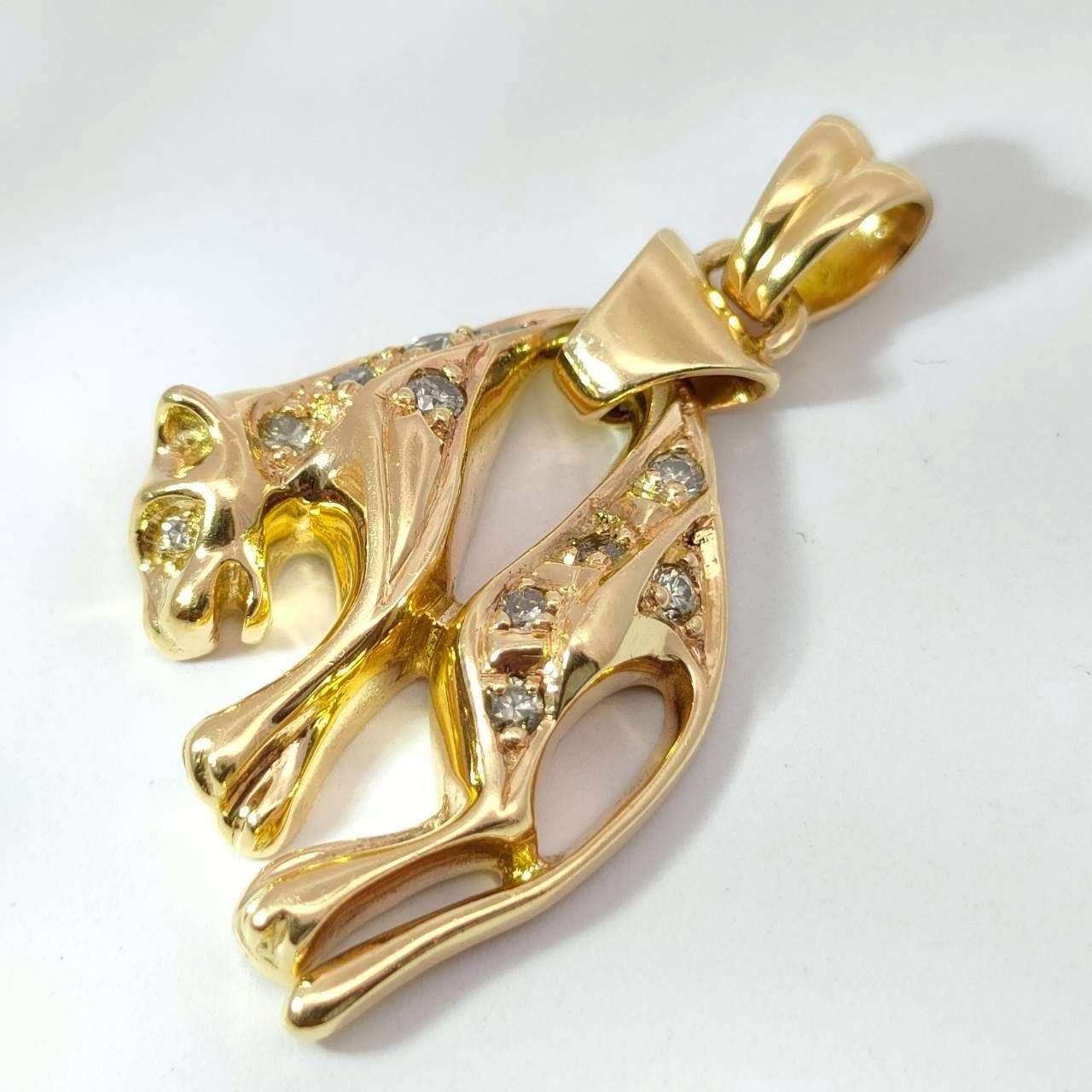 18金 K18 ダイヤ 0.21ct デザインネックレストップ 男女兼用 3.97g