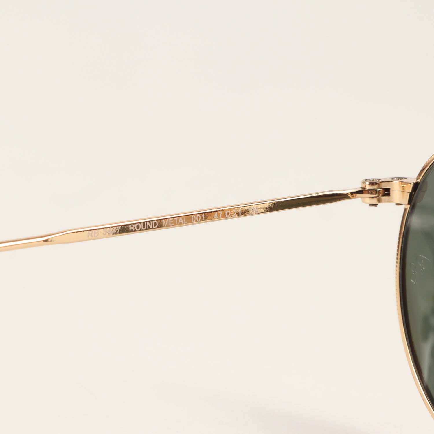 Ray Ban レイバン ROUND L メタルフレーム サングラス (RB3447) / MADE IN ITALY ゴールド グリーンレンズ 47□21 メガネ ファッション 雑貨 小物 イタリア製【メンズ】【中古】【K4295】 Ray Ban レイバン ROUND L メタルフレーム サングラス (RB3447) / MADE