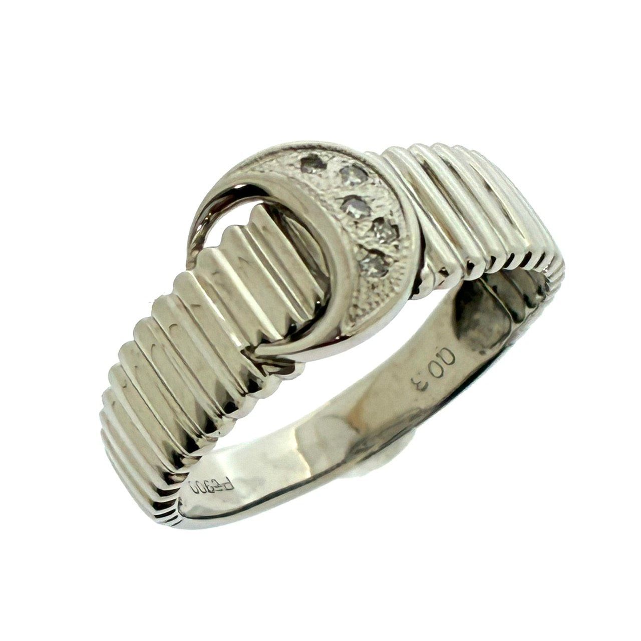 新品仕上済み Pt900 天然 ダイヤモンド リング D:0.03ct 14.5号 4.93g 