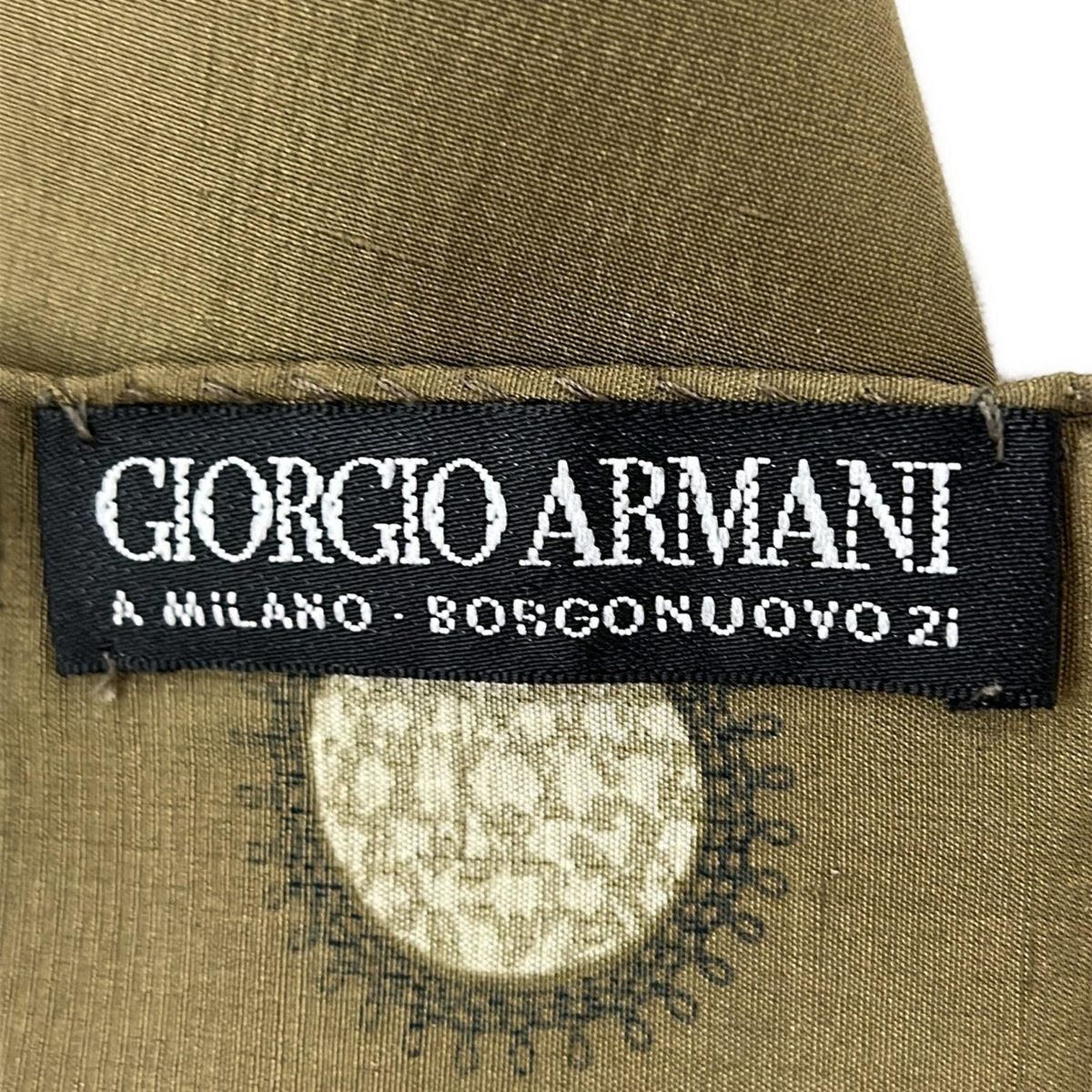 GIORGIOARMANI ジョルジオアルマーニ スカーフ カーキ ベージュ 黒