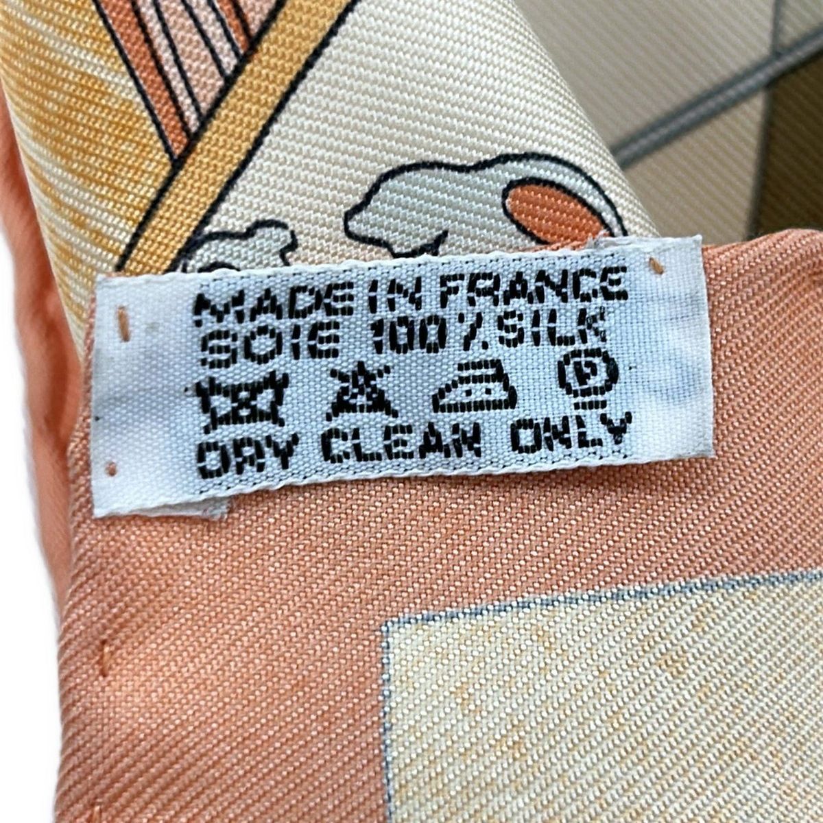  HERMES エルメス スカーフ カレ90 オレンジ ベージュ マルチ Face au Large 沖に向かって バンダナ スカーフ 小物