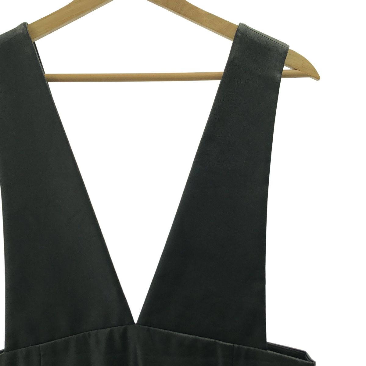 SACRA サクラ HPS別注 LEATHER フェイクレザー ジャンパースカート 38 ブラック レディース