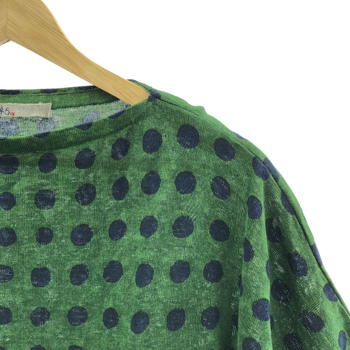 45 r フォーティファイブアール ギマニット ボートネック ドロップショルダー トップス 0 ブルー グリーン レディース