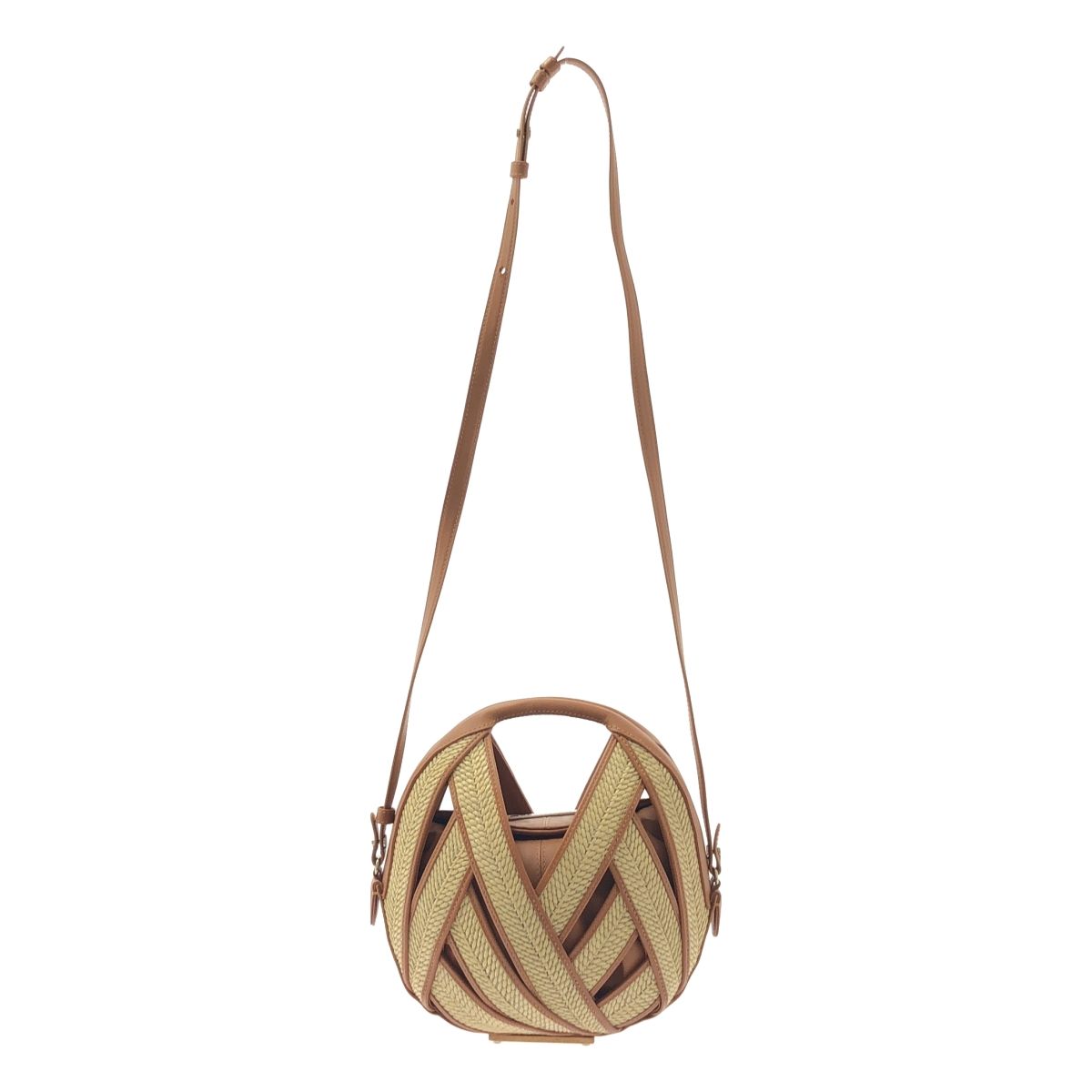 PERRIN PARIS ペランパリ Le Panier Riva Ball Bag 2 way ボール ハンドバッグ ブラウン レディース
