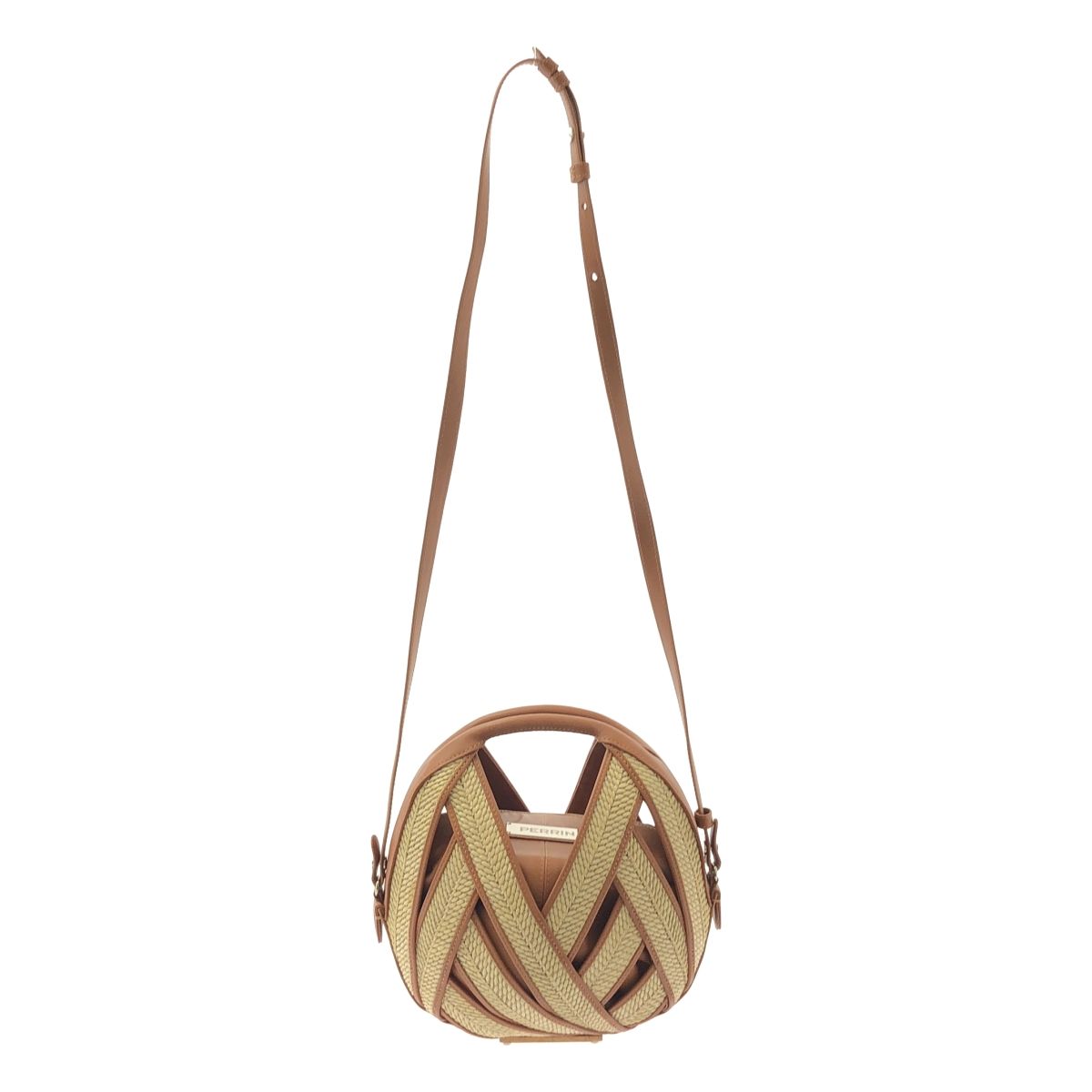 PERRIN PARIS ペランパリ Le Panier Riva Ball Bag 2 way ボール ハンドバッグ ブラウン レディース