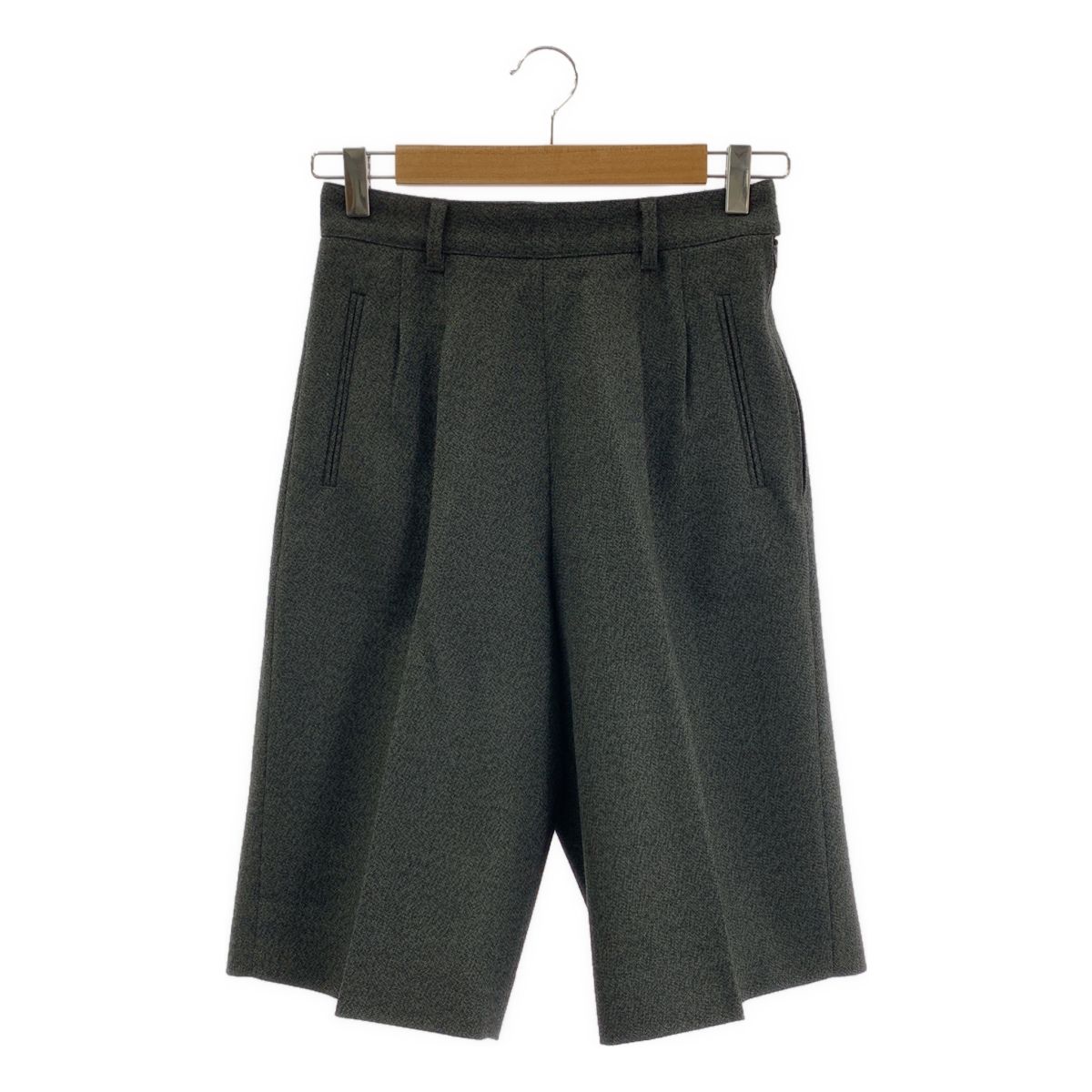 Maison Margiela | メゾンマルジェラ 2020 AW ウール 2タック ワイド ハーフパンツ 40 グリーン|ブラック レディース