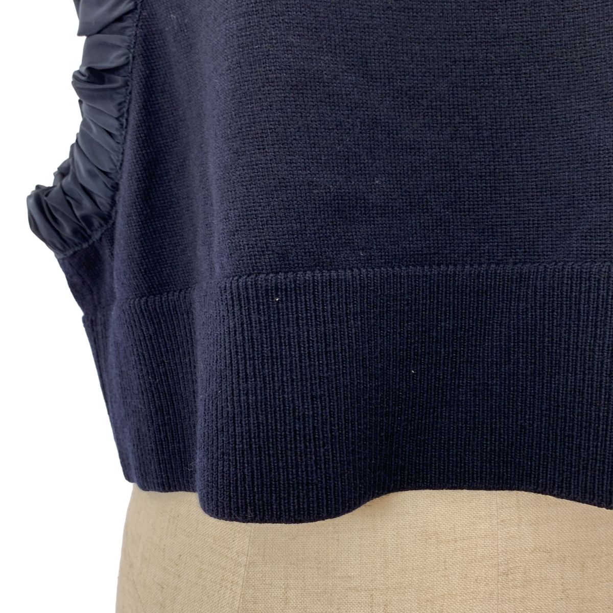  ENFOLD エンフォルド 2025 AW MINI VEST フリル アシンメトリー ミニベスト 38 ダークネイビー レディース ベアトップ チューブトップ トップス