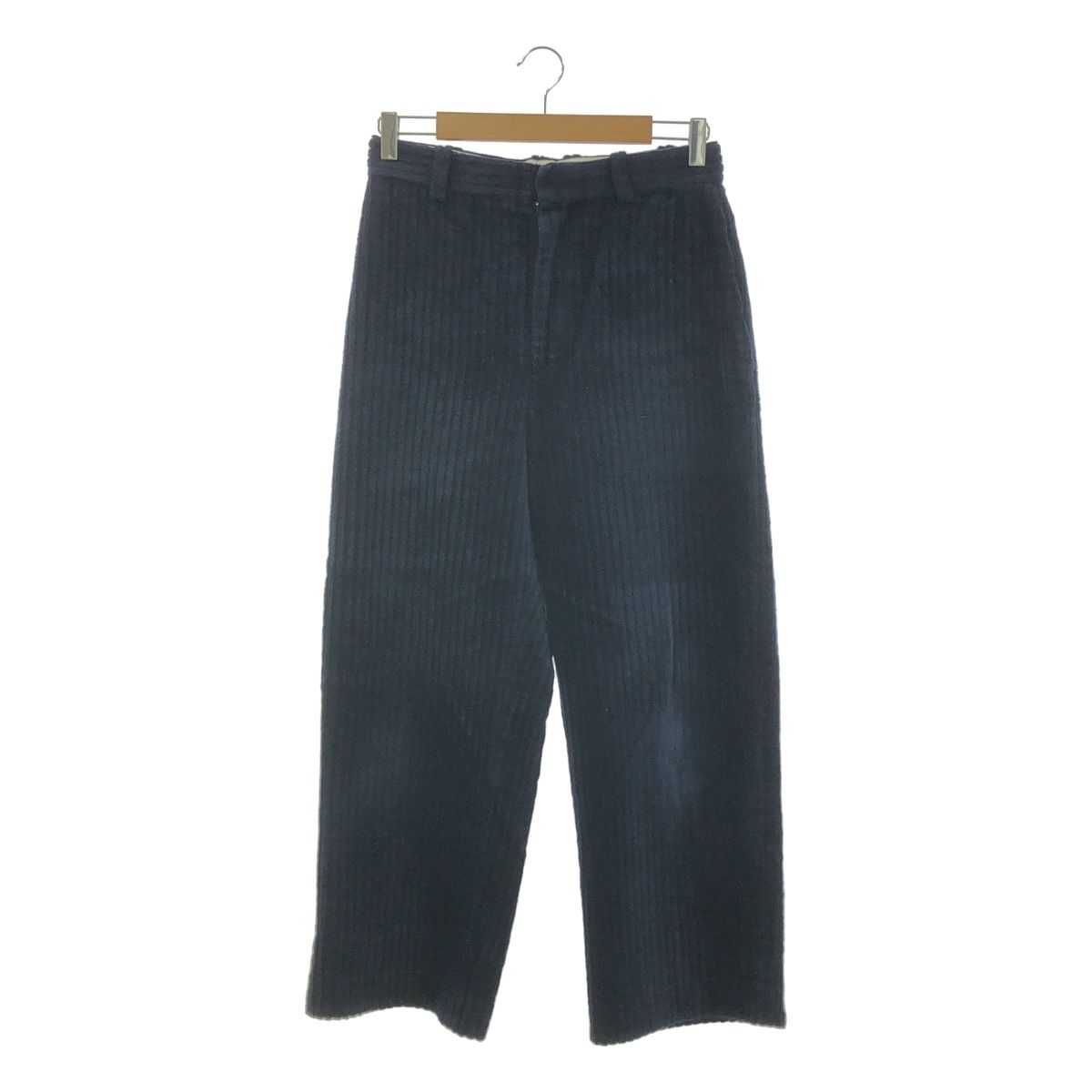 BLAMINK ブラミンク 太畝 コーデュロイ スラックス パンツ 36 ダークネイビー レディース