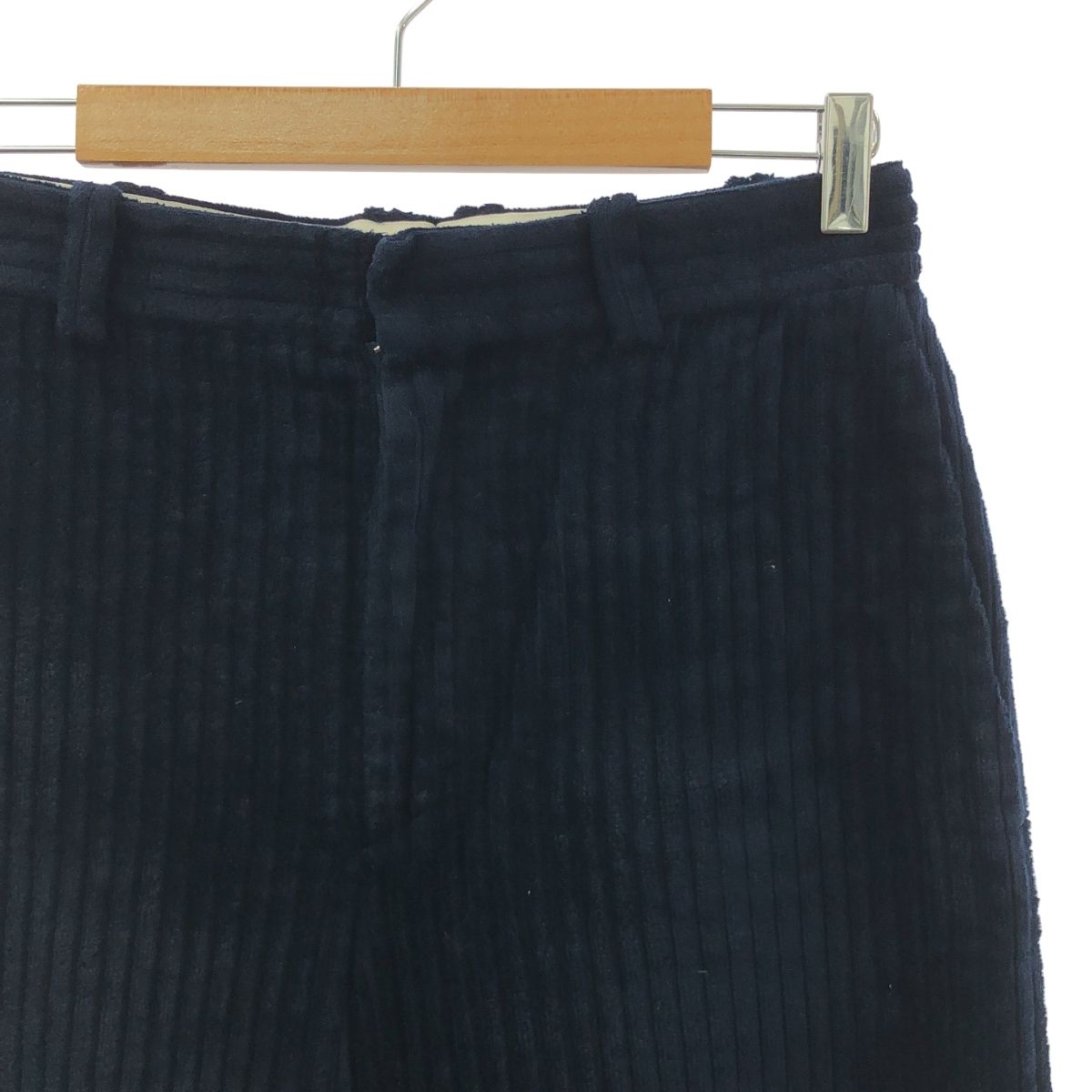 BLAMINK ブラミンク 太畝 コーデュロイ スラックス パンツ 36 ダークネイビー レディース