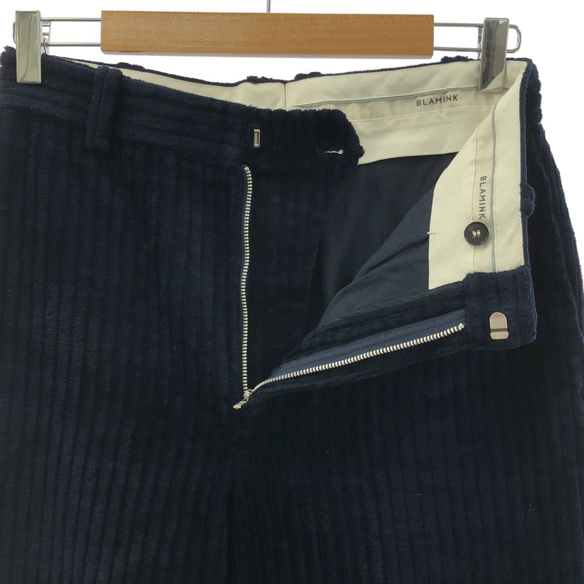  BLAMINK ブラミンク 太畝 コーデュロイ スラックス パンツ 36 ダークネイビー レディース その他 パンツ